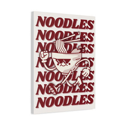 Retro Matte Canvas | Vibrant Noodle Art for Food Lovers side view