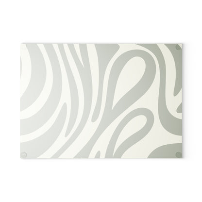 Retro Glass Cutting Board | Greenery Pattern